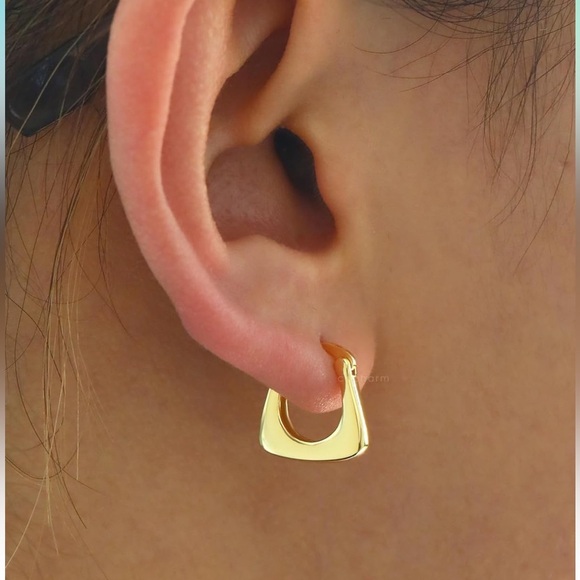 Elegant Gold Hoop Earrings-925 Sterling Silver - Picture 2 of 5